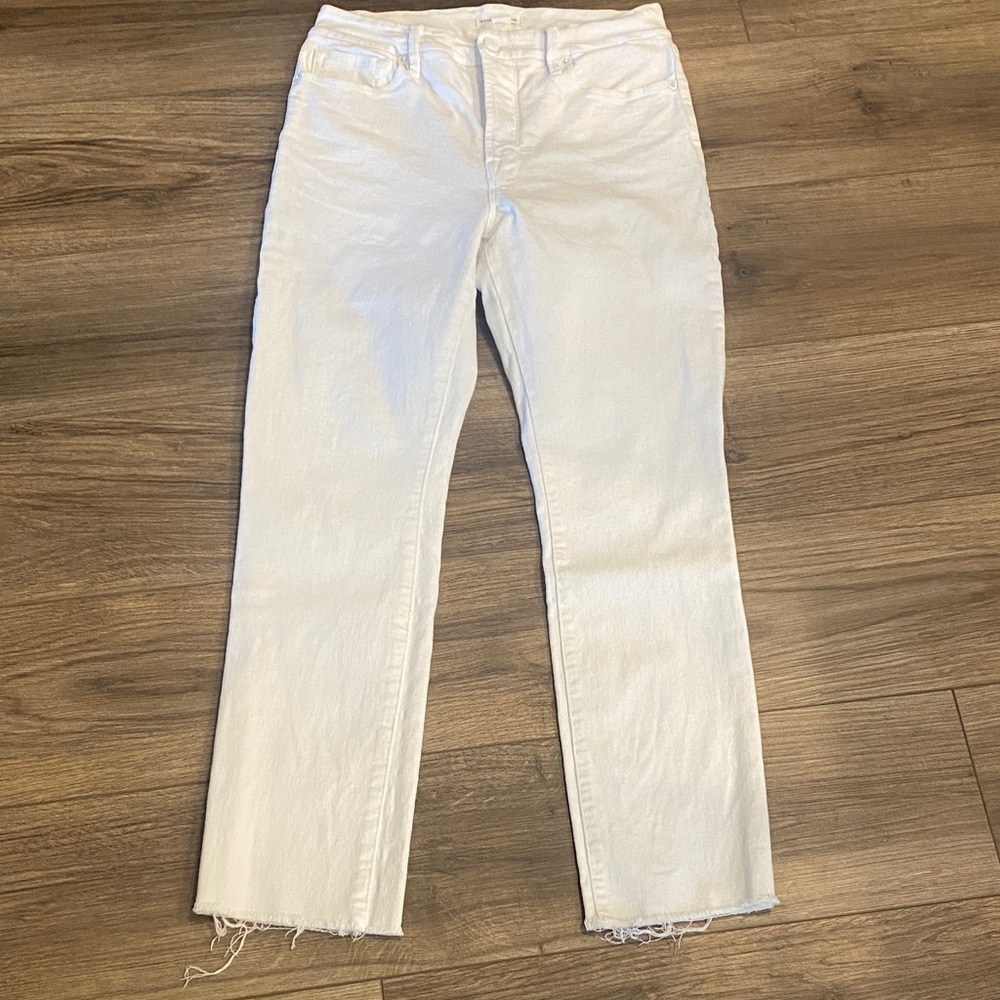 Good American Women's Straight Leg White Jeans
